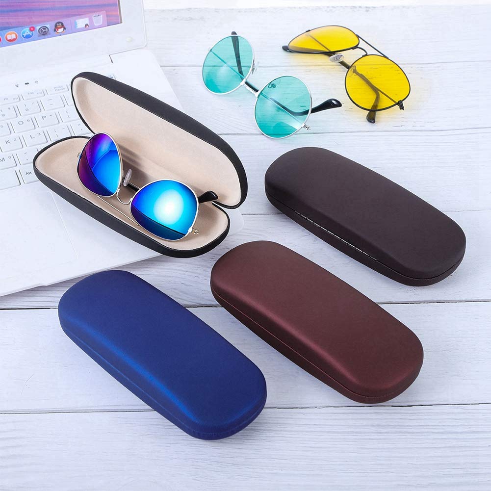 Yorgewd 4-Pack Glasses Case Hard Shell Eyeglasses Case Protective Casefits Most Glasses and Sunglasses Suitable for Men&Women