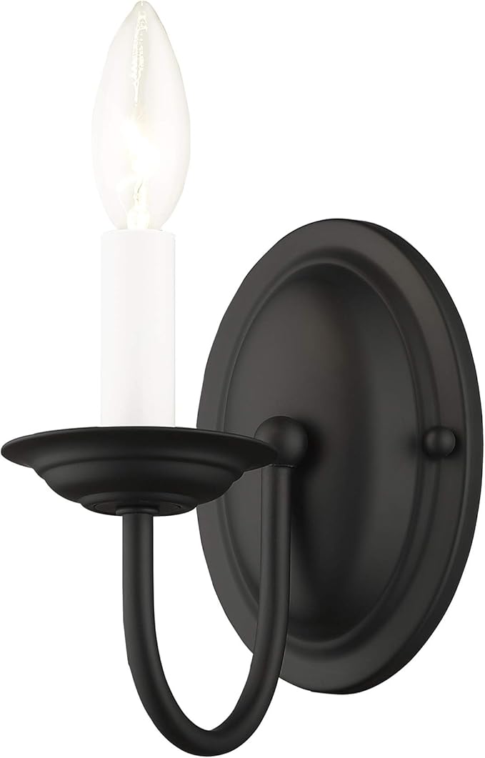 Livex Lighting 4151-04 Home Basics 1 Light Black Wall Sconce