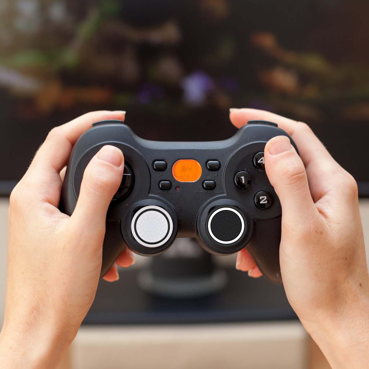 4pcs Thumb Grips, Full Protection Anti-Slip Anti-Scratch Anti-Fingerprint Protective Cover Thumb Joystick Cap Compatible with PS5 PS4 Xbox Series X/S Xbox One Switch Pro Controller