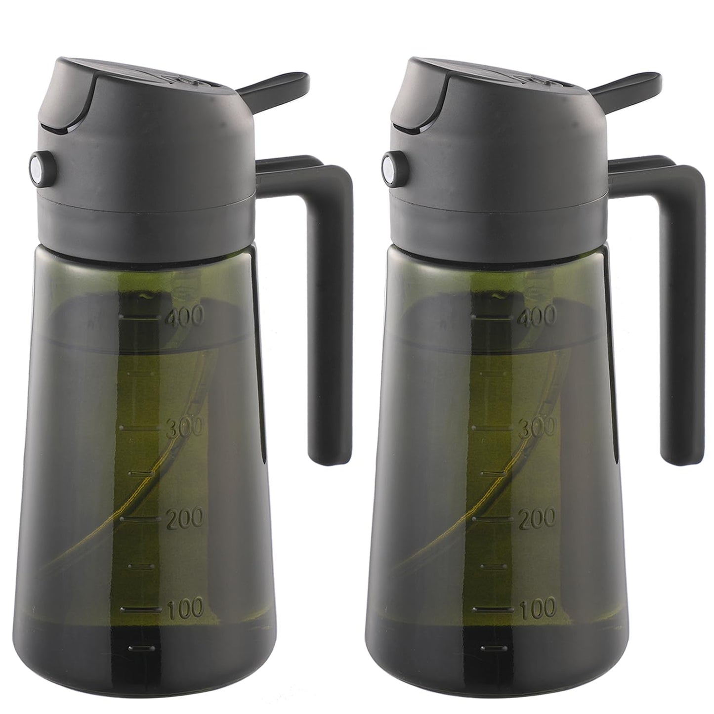 With Stickers 16oz Olive Oil Sprayer for Cooking - 2 in 1 Spray & Pour Olive Oil Dispenser - 470ml Glass Spray Oil Bottle - Kitchen Gadgets