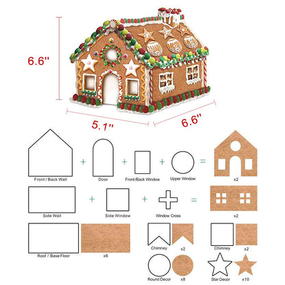 Gingerbread House Cookie Cutters, Christmas House Cookie Cutter Gingerbread Cookie Cutter Kit Set for Adult, 3D Stainless Steel Chocolate Cake Biscuit Pastry Baking Mold DIY Tool for Holiday Gift