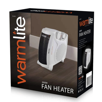 Warmlite WL44001 Thermo Fan Heater with 2 Heat Settings and Overheat Protection, 2000W, White