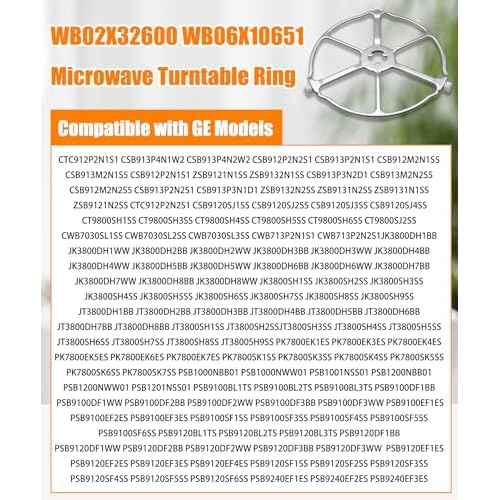 WB02X32600 Microwave Turntable Ring Fits for GE CTC912P2N1S1 CSB912M2N2S5 ZSB9131N1SS Microwave Rotating Ring Tray Support Replace WB06X10651 4929164 AP6871921 PS12709805 EAP12709805