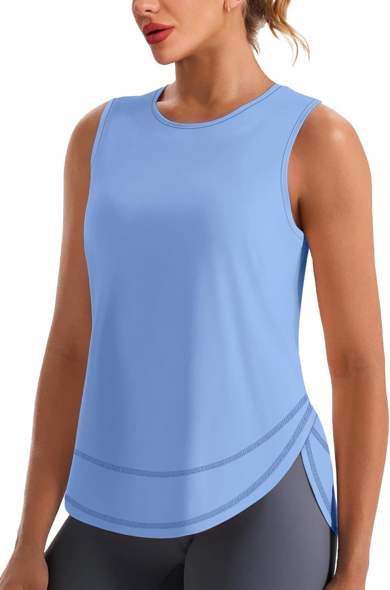 NIASHOT Tank Top for Women Workout Tops Sleeveless Shirts Lightweight Tops Athletic Tank Tops Cute Summer Clothes Spring Riding Tennis Shirts Activewear Gym Yoga Shirts Fashion L