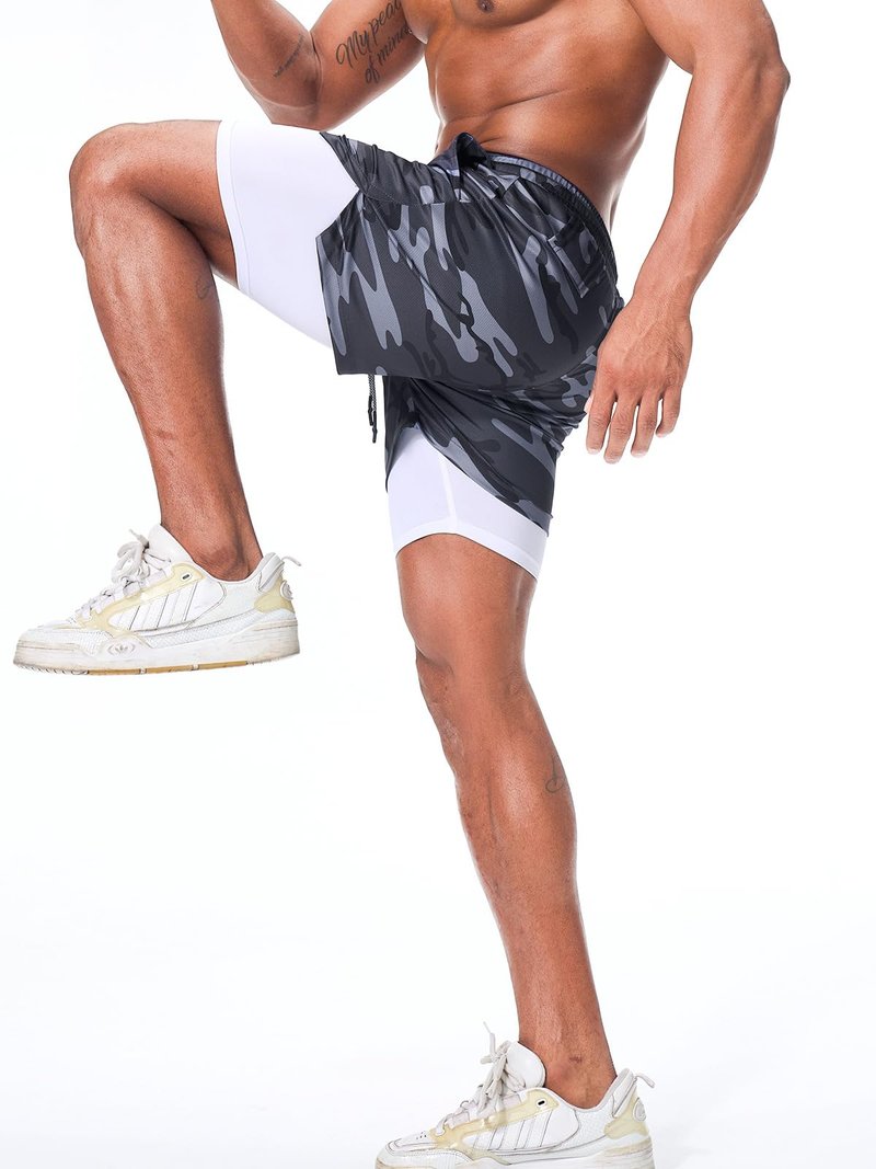 Surenow 3 Pack Mens Athletic Gym Shorts Quick Dry Workout Lightweight Shorts 2 in 1 Running Shorts for Men with Pockets