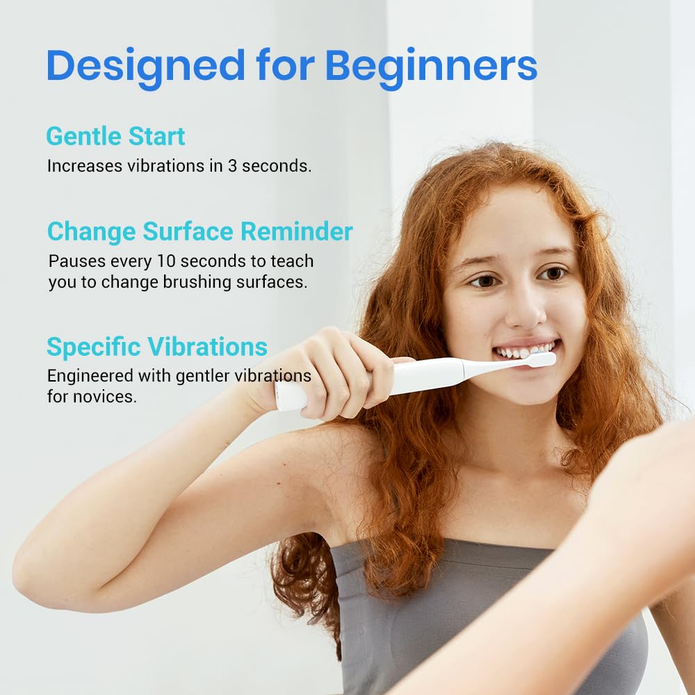 Etekcity Unisex Electric Toothbrush for Adults and Kids, Corded, White, 5 Modes, 2-Minute Timer, 3-Hour Battery Life, Travel Case