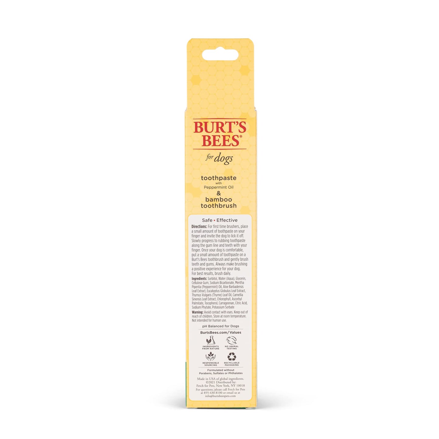 Burt's Bees for Pets Naturally Derived Oral Care Kit - Dog Dental Kit with Toothpaste & Bamboo Toothbrush - Dog Toothbrush and Toothpaste with Honeysuckle & Peppermint Oil, Fresh Mint Flavor (2.5 oz)