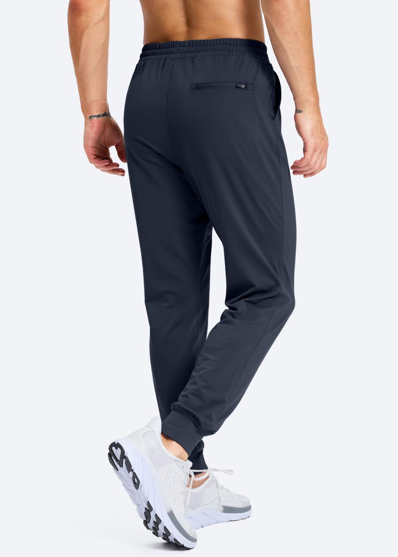 G Gradual Men's Joggers with Zipper Pockets Athletic Workout Running Track Pants Stretch Gym Sweatpants for Men(Navy,L)
