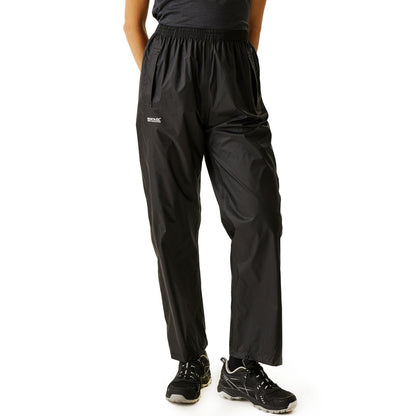 Regatta Womens Pack It Waterproof Over Trousers,Black-Medium