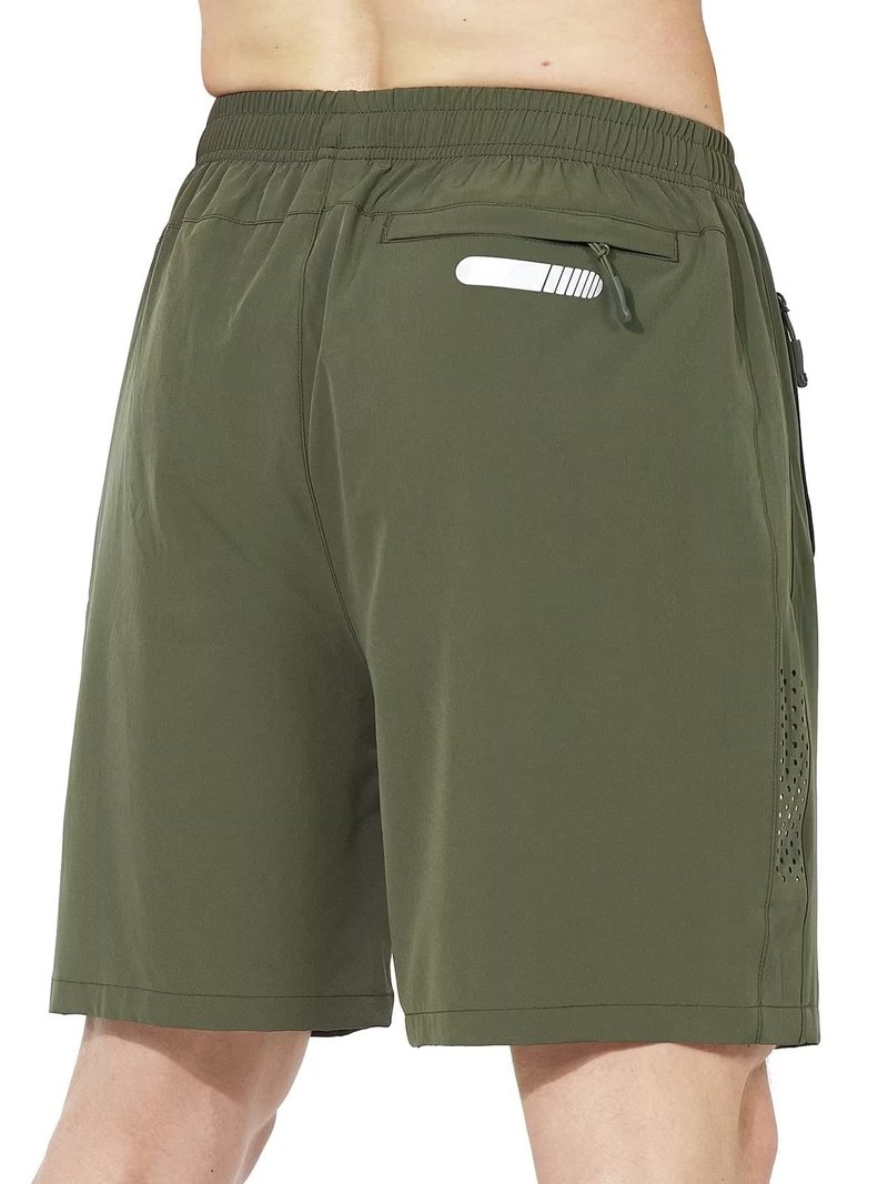 NORTHYARD Men's Athletic Running Shorts Gym Workout 7"/9"/5" Quick Dry Lightweight Sports Basketball Tennis 3 Zipper Pockets ArmyGreen S