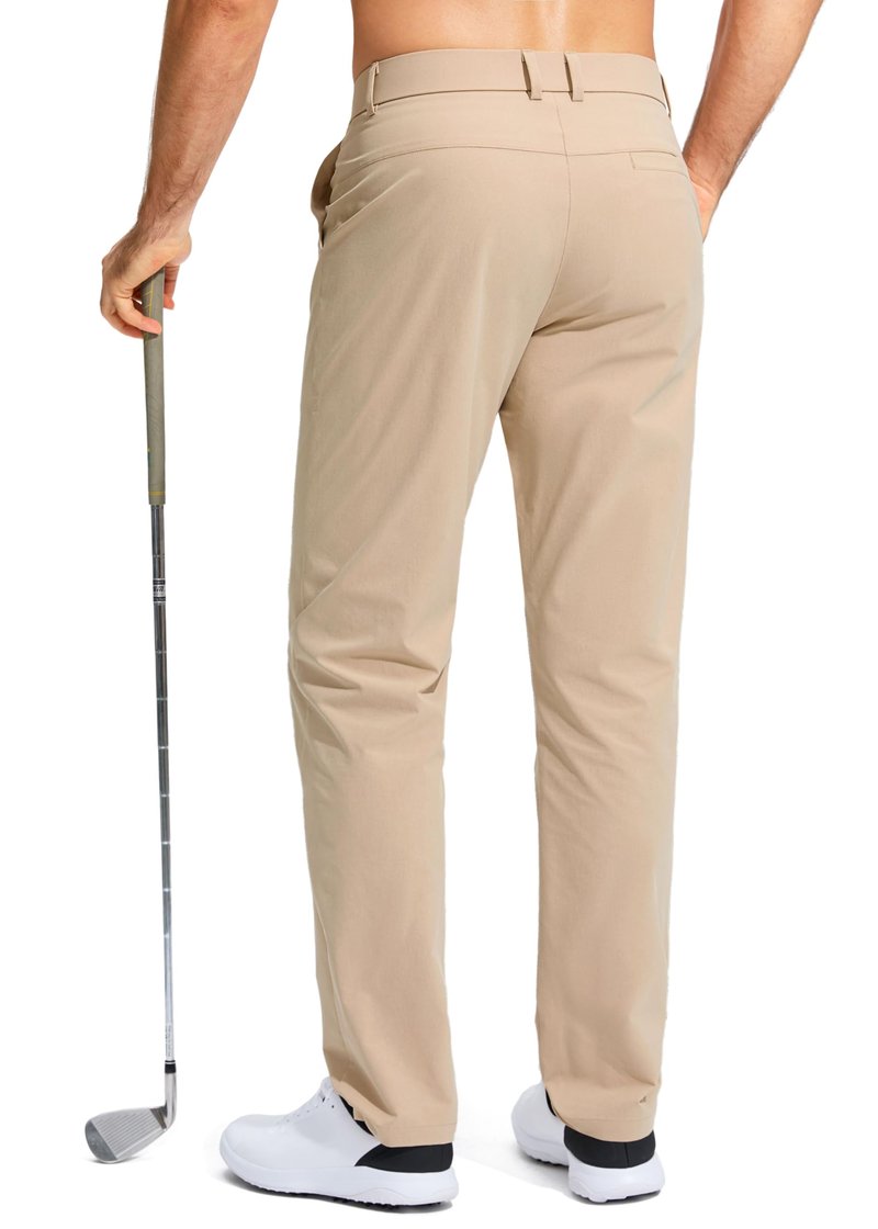 Pudolla Men's Golf Pants Mens Stretch Dress Pants 32 Lightweight Quick Dry Casual Slacks Work Pants with Pockets(Khaki 40Wx32L)