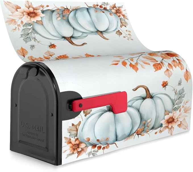 DADABULIU Mailbox Covers Pumpkin Fall Leaf Thanksgiving Magnetic Letter Post Box Cover Standard Size 25.5 x 21 Inch Garden Yard Home Decorative