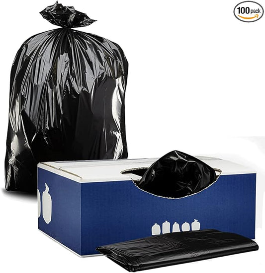 Plasticplace 55-60 Gallon Trash Bags │ 2.0 Mil │ Black Heavy Duty Garbage Can