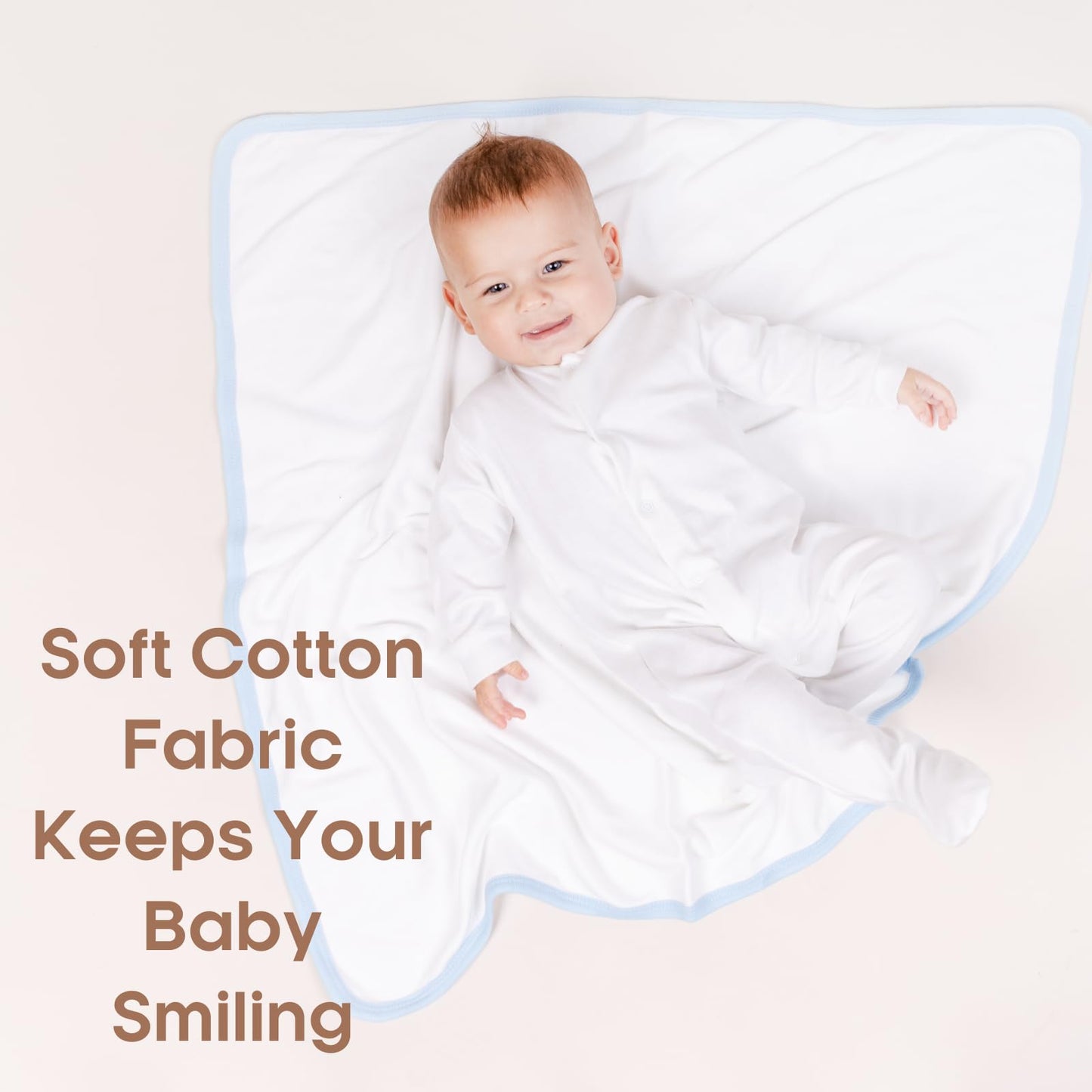 Baban Baby Baby Sleepsuits, 100% Cotton Baby Grows for Boys or Girls, British Made, 2 Pack, White, Newborn