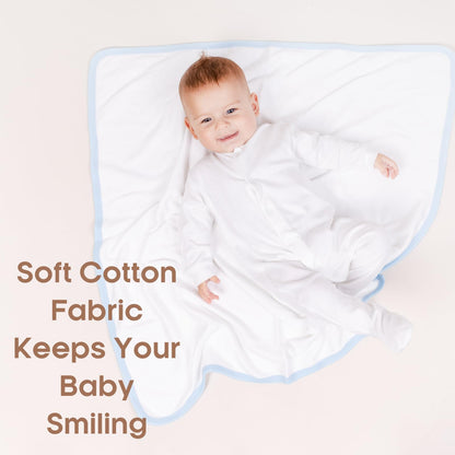 Baban Baby Baby Sleepsuits, 100% Cotton Baby Grows for Boys or Girls, British Made, 2 Pack, White, Newborn
