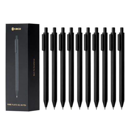 KaCo Gel Pens, 0.5 mm Fine Point, Black Ink 10 Count, Quick Dry Smooth Writing, Aesthetic Office Supplies Refillable Retractable