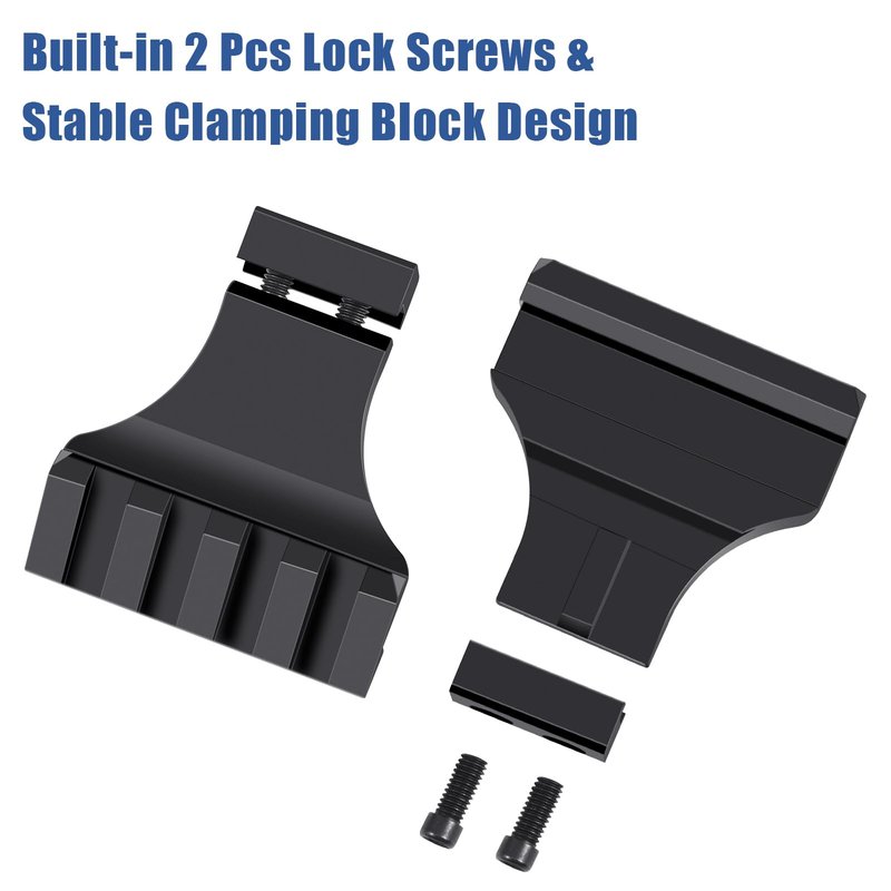 LONSEL 45° Picatinny Offset Rail Mount, 3 4 5 Slots 45 Degree Offset Picatinny Rail Mounts Aluminum Low Profile Adapter for Flashlight Laser Sight Optics (4 Slot - 1 Pack)