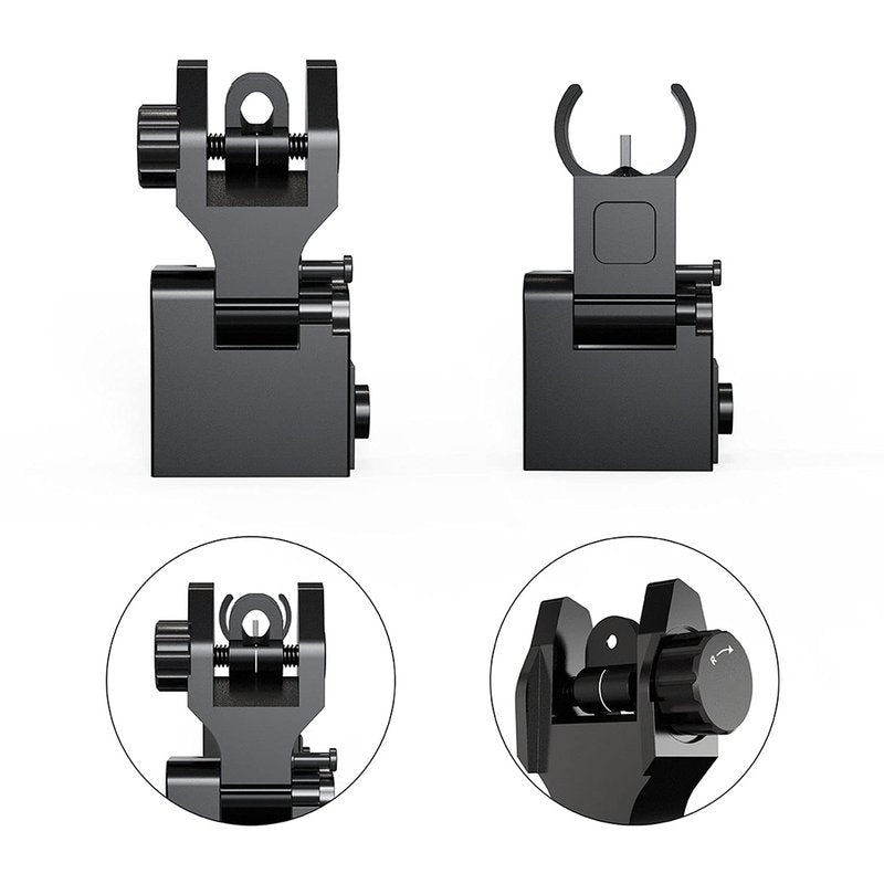 Marmot Flip Up Sight Full Metal Iron Sight & Fiber Flip Up Sights CQB & Precise Mode Gun Sights Rifle Sights