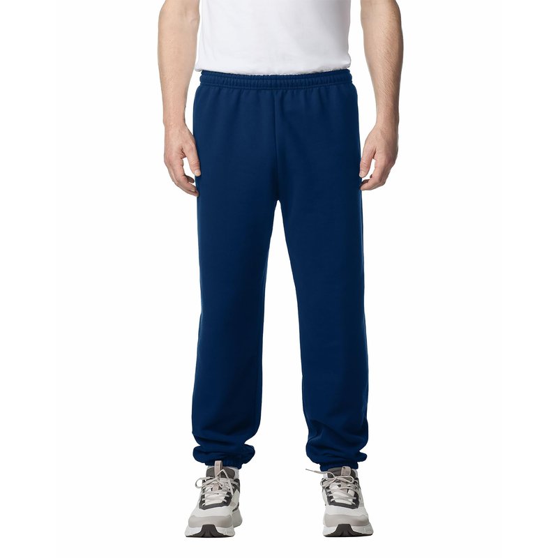 Gildan Adult Fleece Elastic Bottom Sweatpants, Style G18200, Navy, Large