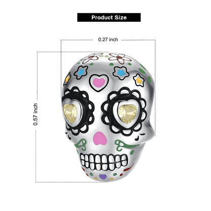 VALGACLS Colorful Skull Charm Halloween Charms for Bracelets Necklace 925 Sterling Silver Charms for Women