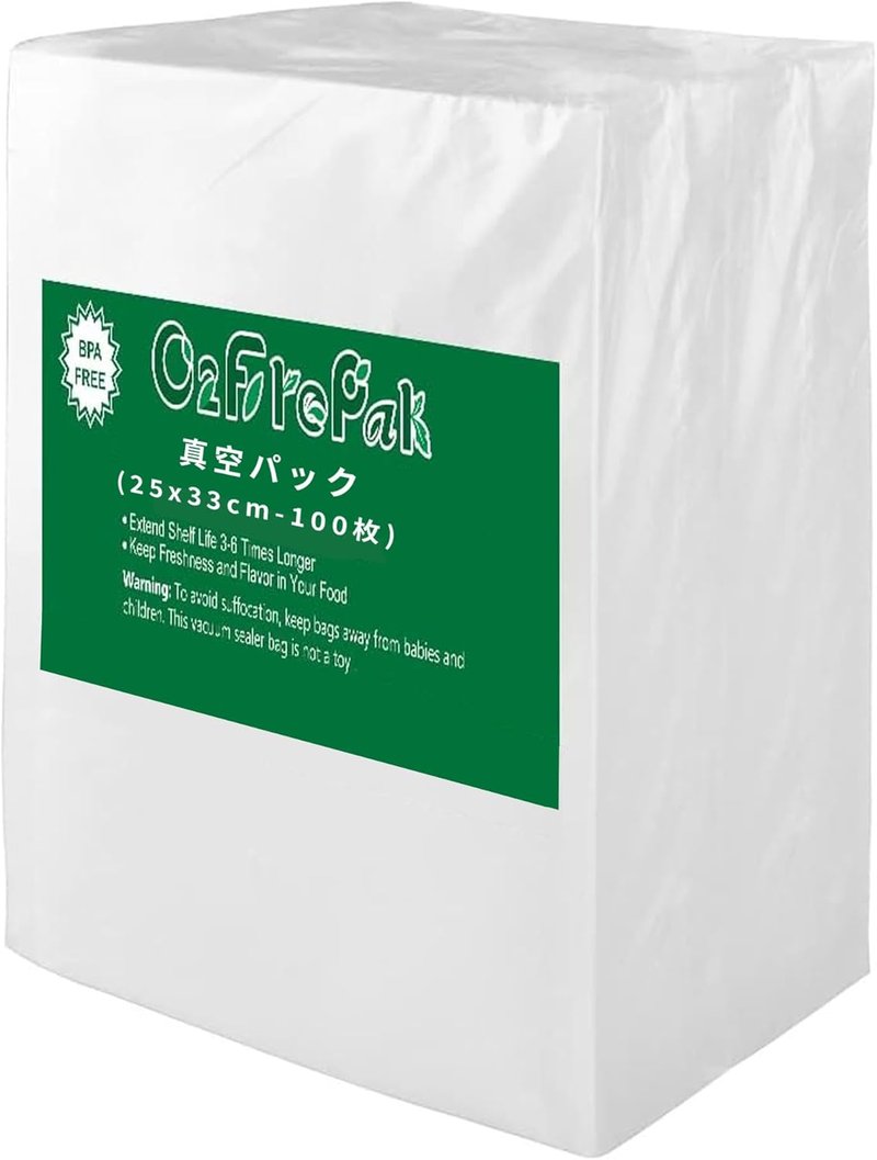 O2frepak Vacuum Sealer Bags - 100 Quart 10" x 13" BPA-Free Pre-Cut Bags for Sous Vide & Food Storage