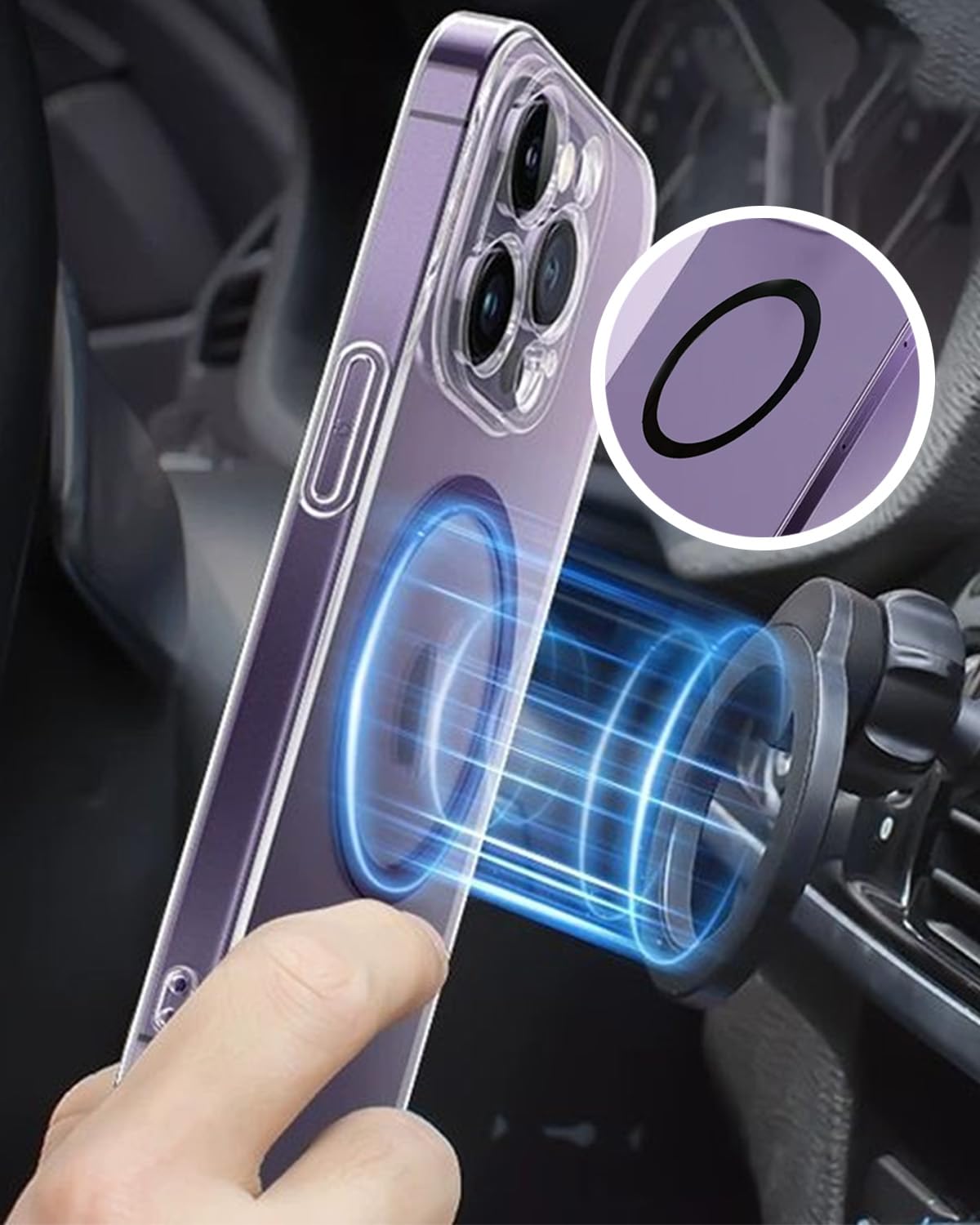 Adhesive Thin Metal Plates for Magnetic Mounts - Compatible with Phone Cases, Car Mounts, and Magnetic Holders (3 Rectangle & 3 Round & 4 Ring, Black)