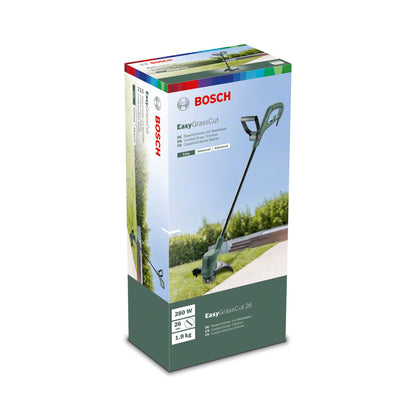 Bosch Electric Grass Trimmer EasyGrassCut 26 (280 Watt, Cutting Diameter 26 cm, Weight: 2 kg, in Carton Packaging)