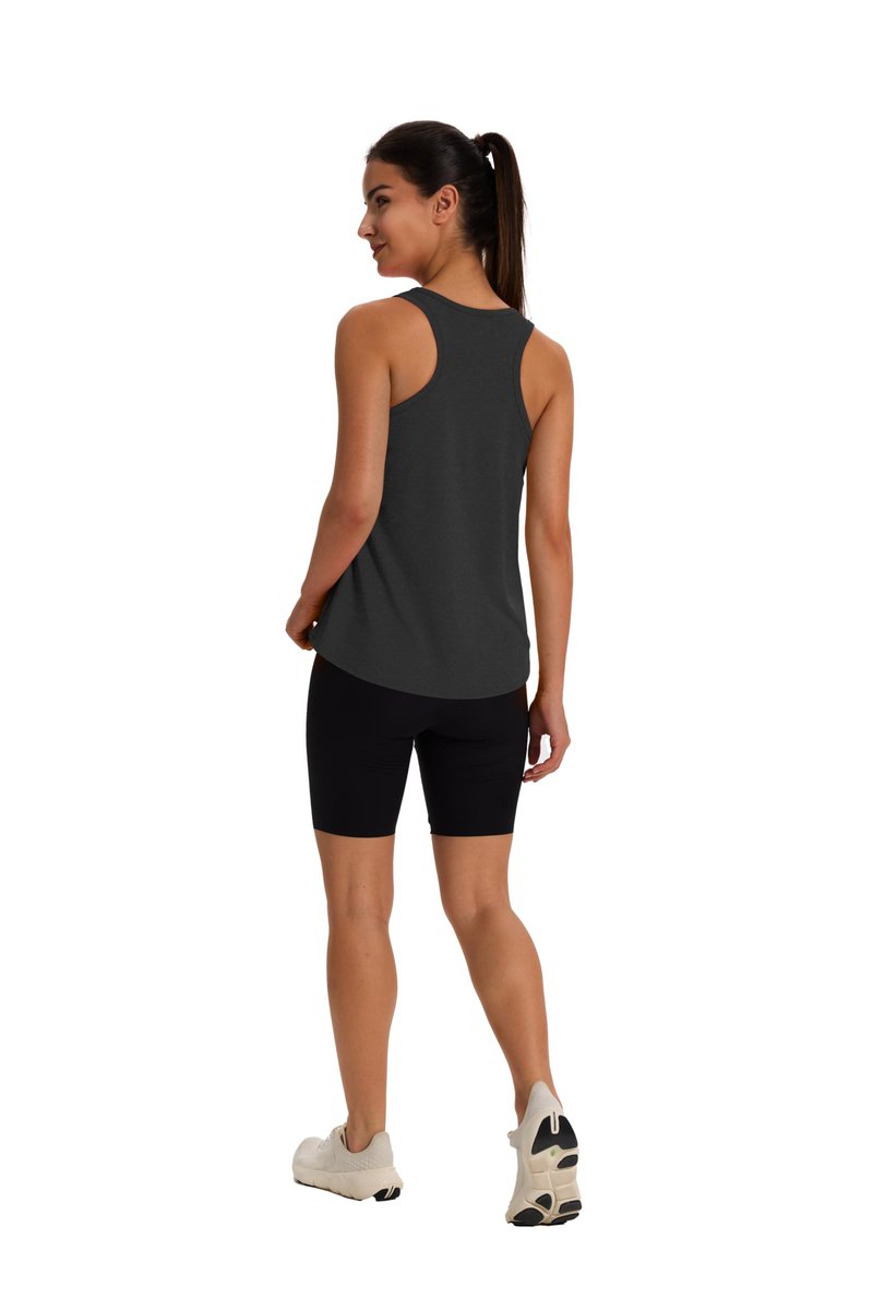 WIHOLL Workout Tops for Women Sleeveless Racerback Tank Top Lightweight Sport Athletic Exercise Running Shirts Spring Fashion Clothing Loose Fit Black L