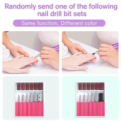 Professional Nail Drill Machine 30000 RPM Efile Electric Nail Filer Kit for Finger Toe Nails, Acrylic Gel Nails, Manicure Pedicure Drill with 6Pcs Nail Bits, 106Pcs Sanding Bands - Pink