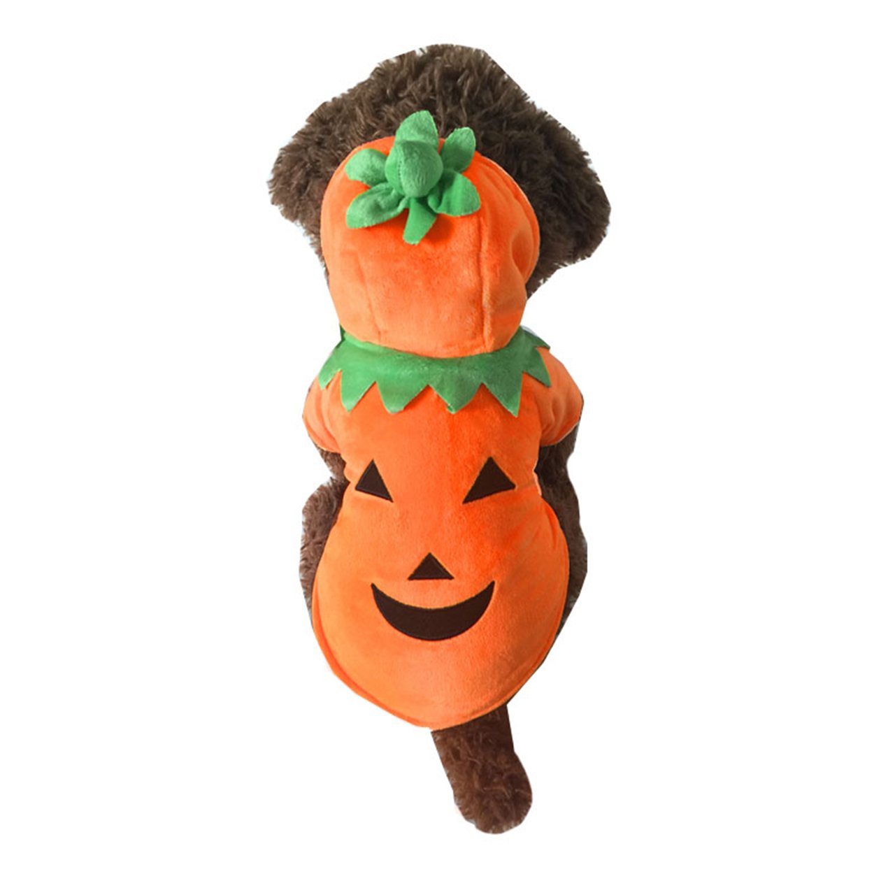 Mogoko Dog Cat Halloween Pumpkin Costume,Pet Cosplay Costumes,Puppy Warm Outfits Fleece Hoodie Animal Autumn Winter Clothes (S Size)