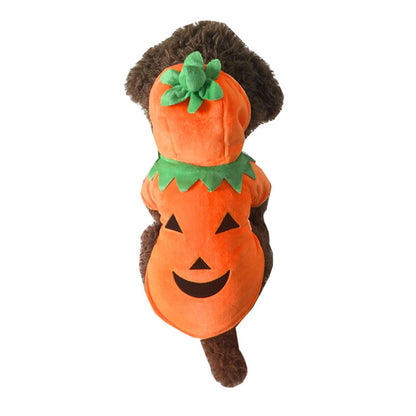 Mogoko Dog Cat Halloween Pumpkin Costume,Pet Cosplay Costumes,Puppy Warm Outfits Fleece Hoodie Animal Autumn Winter Clothes (S Size)