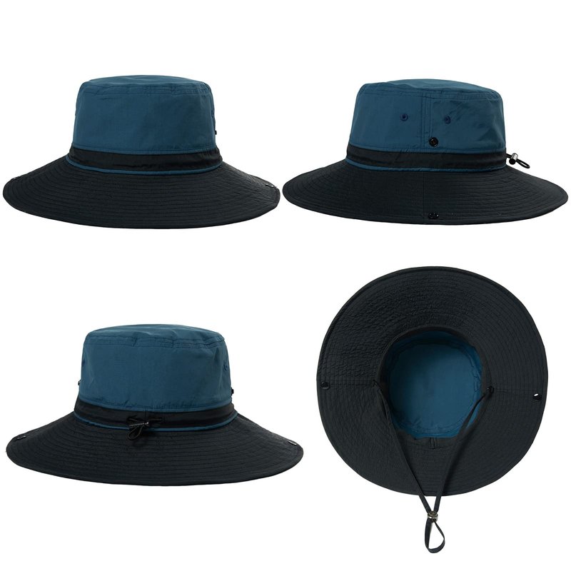 TOP-EX L/XL Sun Hats for Women & Men with Wide Brim, UV Protection UPF 50, Waterproof Safari Hat Boonie Hats, Foldable & Breathable & Adjustable for Fishing Trekking Travel, Navy 60-63CM