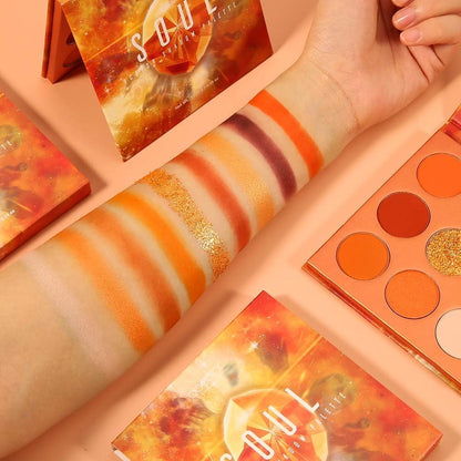 docolor Eyeshadow Palette 9Colors Orange Eyeshadow Gemstone Shadow Palettes Highly Pigmented Mattes Shimmers Smokey Glitter Cream Colorful Powder Blendable Long Lasting Waterproof Makeup Palette