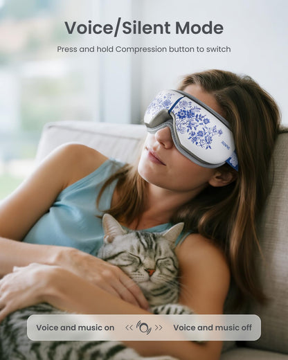 RENPHO Eye Massager with Heat, Valentines Day Gifts for Her Him Birthday Gifts for Women Mom, FSA Eligible HSA Eye Mask for Migraine,Sleep Mask for Dry Eyes Relax, Handheld Massager Eyeris 1