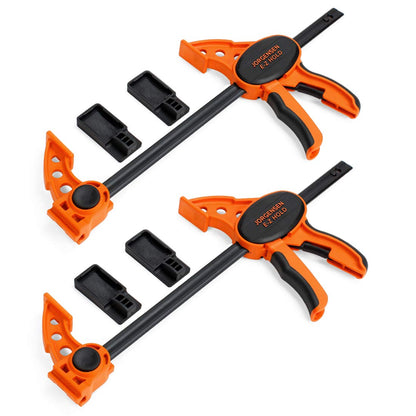 JORGENSEN 2-pack Ratchet Bar Clamps Set, Medium Duty, 12-inch One Hand Clamp, E-Z Hold Expandable Spreader