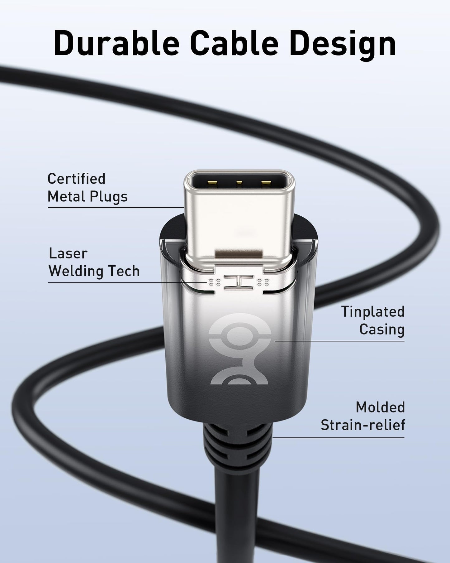Cable Matters [USB-IF Certified] 240W USB C Cable - 6.6ft, Up to [240W Charging, 480Mbps], No Video Support, USBC Charger Cable/USBC Charging Cord for MacBook/iPad Pro/XPS/Surface Pro, White