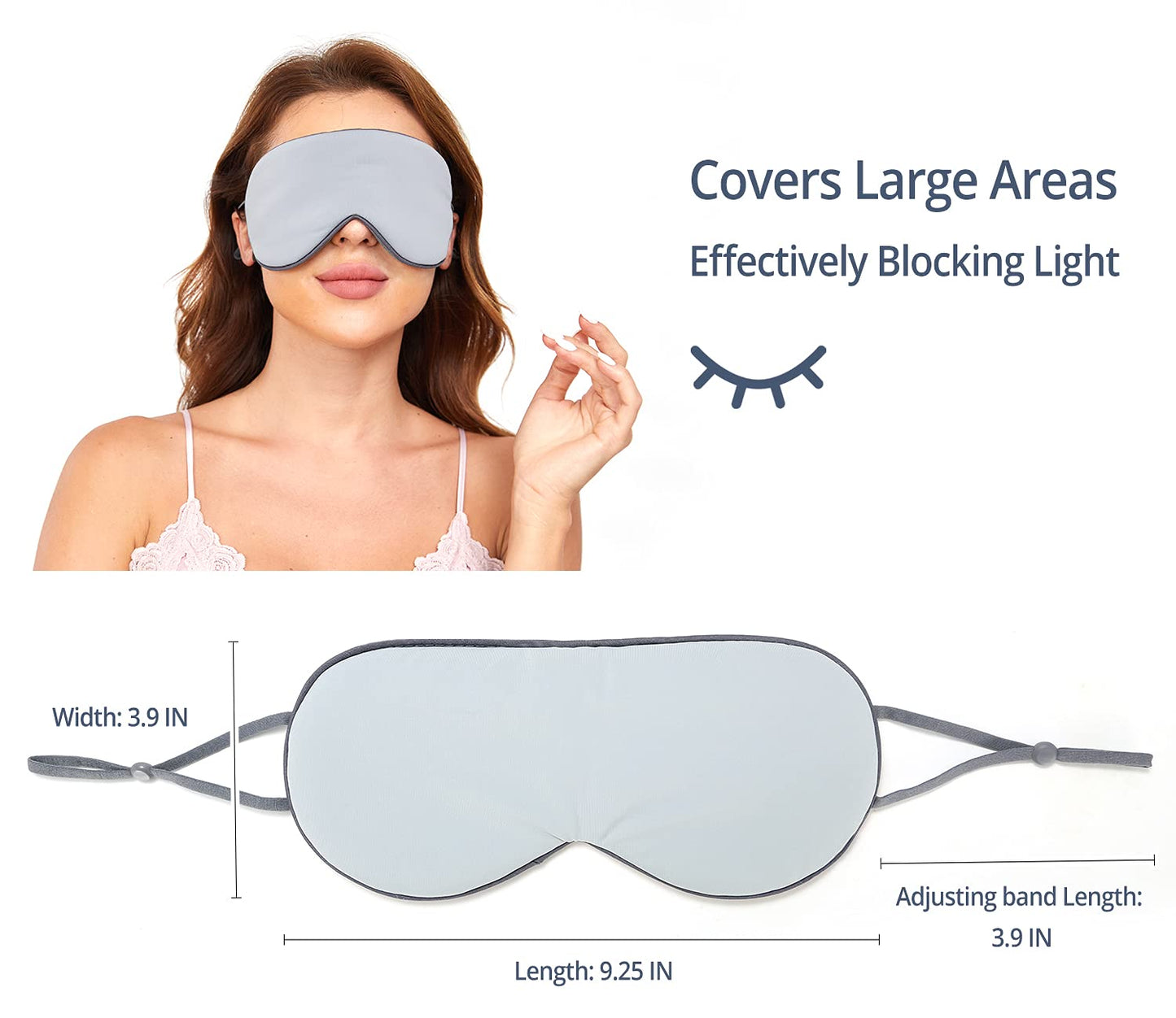 Sleeping Mask 2 Pack, Warm, Cool Double-Sided Use of Sleep Mask, Super Soft Blindfold with Adjustable Strap, Block Out Light, Comfort Sleep Eye Mask for Travel Meditation Nap