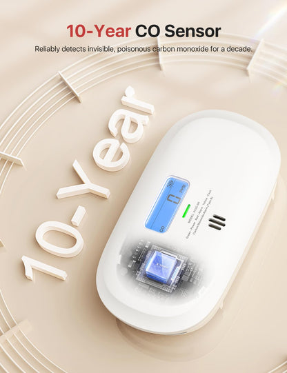 X-Sense Carbon Monoxide Detector, Replaceable Battery Powered CO Alarm with Digital Display, Portable Carbon Monoxide Alarm for Home with CO Peak Value Memory, XC0C-SR, 1-Pack