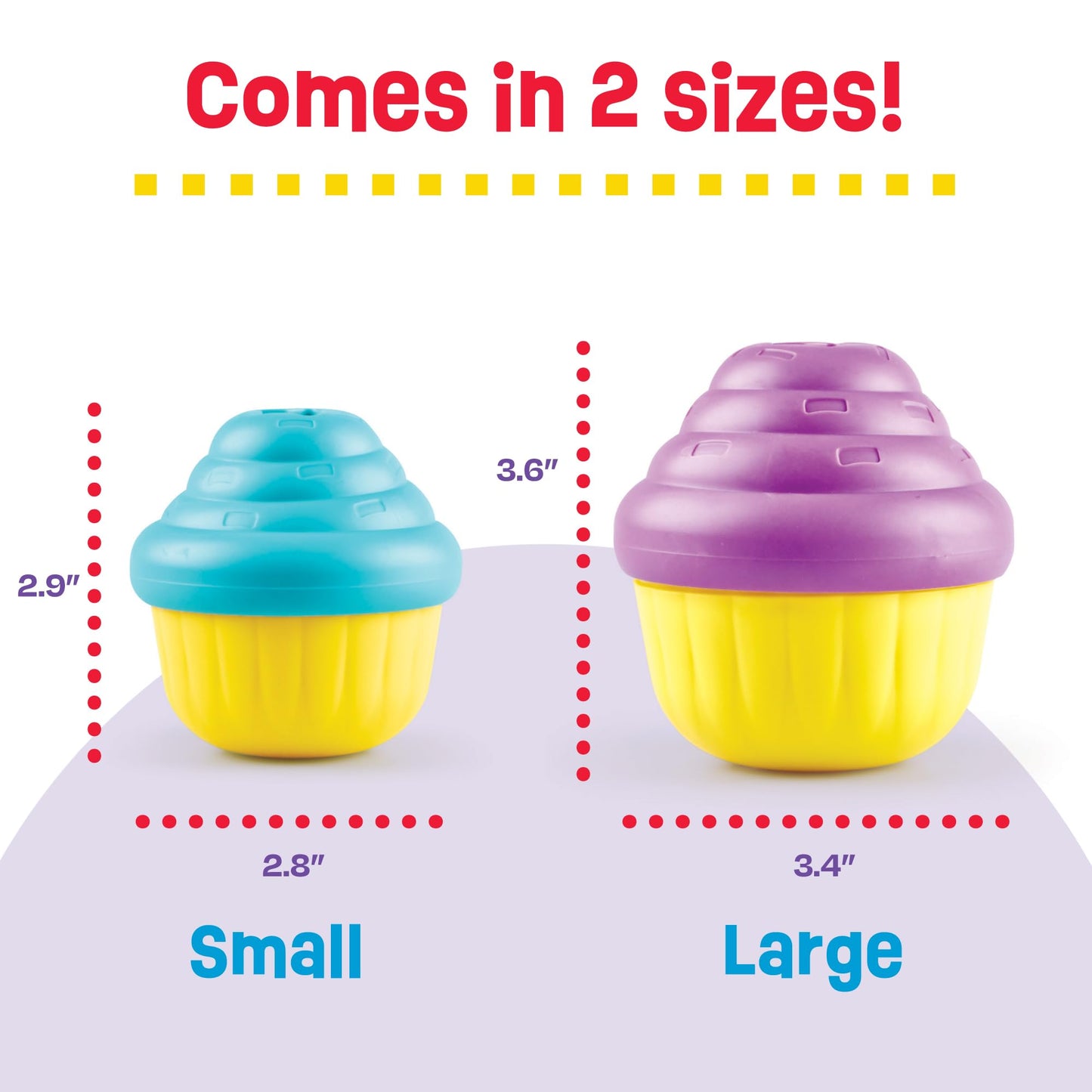 Brightkins Small Cupcake Treat Dispenser for Dogs - Enrichment Dog Birthday Toy for All Breeds, Interactive Gift for Puppies