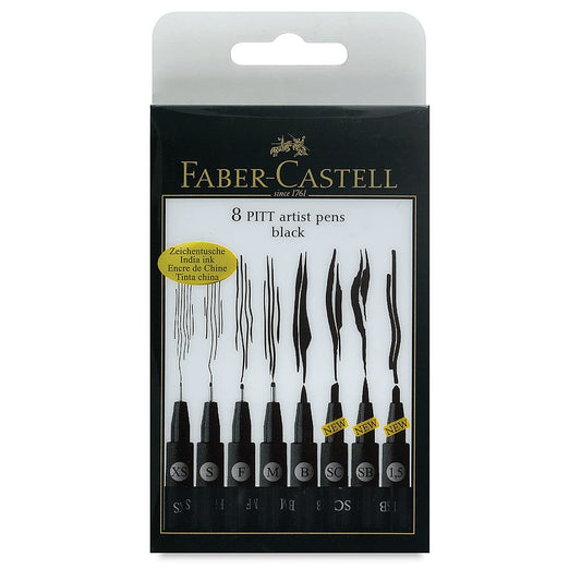 3M Faber Castell FC167137 Wallet Pitt Pen Nibs Art Set, Assorted