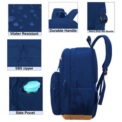 KEOFID Classic School Backpack for Boys and Girls Teenager, Travel Bag for Men and Women, Anti theft laptop Backpack with USB Charging Port for College(Blue 19inches)