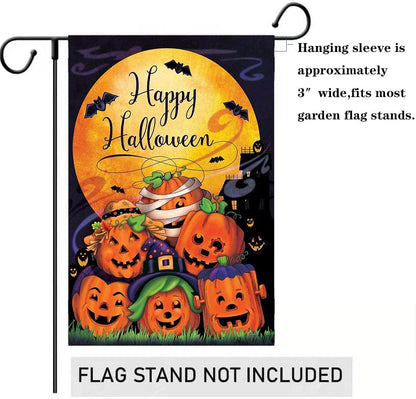 Dtzzou Happy Halloween Pumpkin House Flag 28" x 40" Outdoor & Indoor Decorative Double Sided Flag for Halloween Decoration