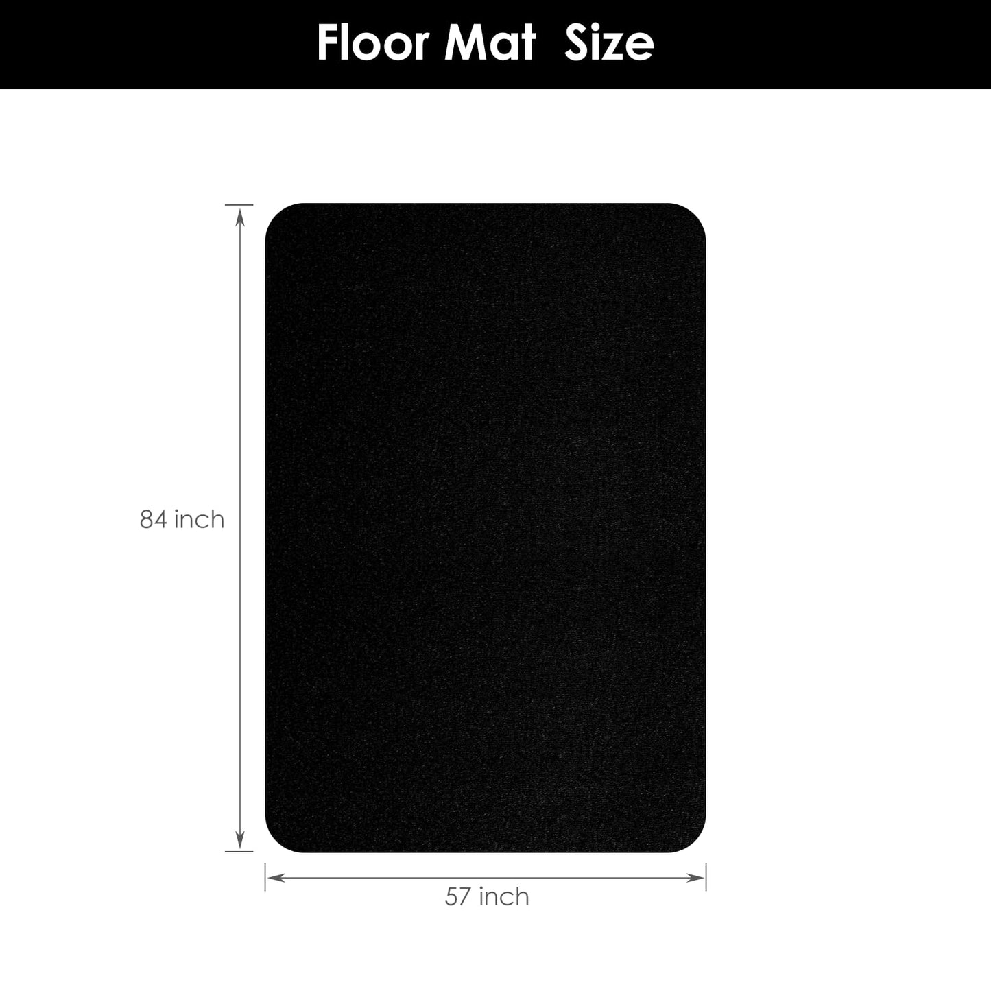Vicwe Area Mat for Hard Floor, 4.75'×7' Area Rug for Home, PVC Non-Slip Floor Protector for Dining Room, Large Anti-Scratch Floor Mats for Laundry Room, Kitchen, Bedroom (Black)
