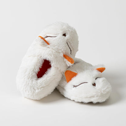 LZSYC Girls Cute White Fox Warm Slipper Indoor,US5-6