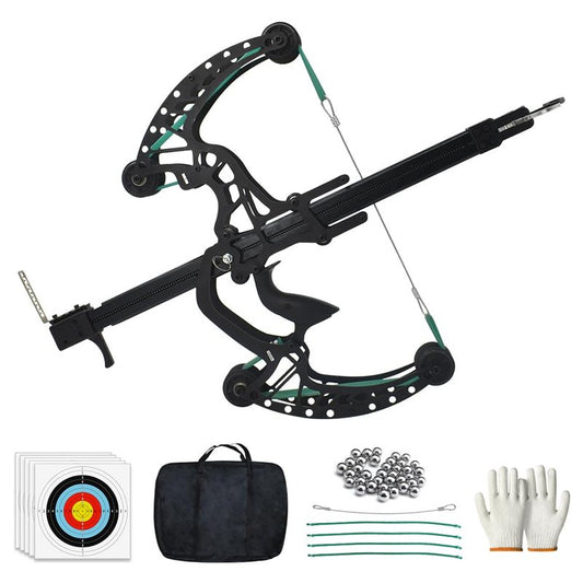 Runzkzy Ball Bearing Bow, Compound Bow Set That Shoots Steel Balls, Right Handed Hunting Bows for Adults, Composite Pulley Bow with Continuous Shooting