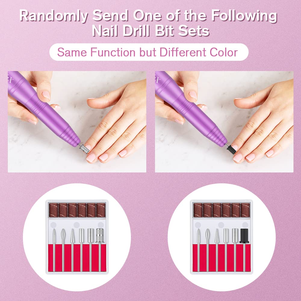 Portable Electric Nail Drill File Machine with Acrylic Nail Kit Set Professional 20000rpm Manicure Pedicure with Sanding Bands Brush for Nail Art Gel Nail Polish Tips Clippers