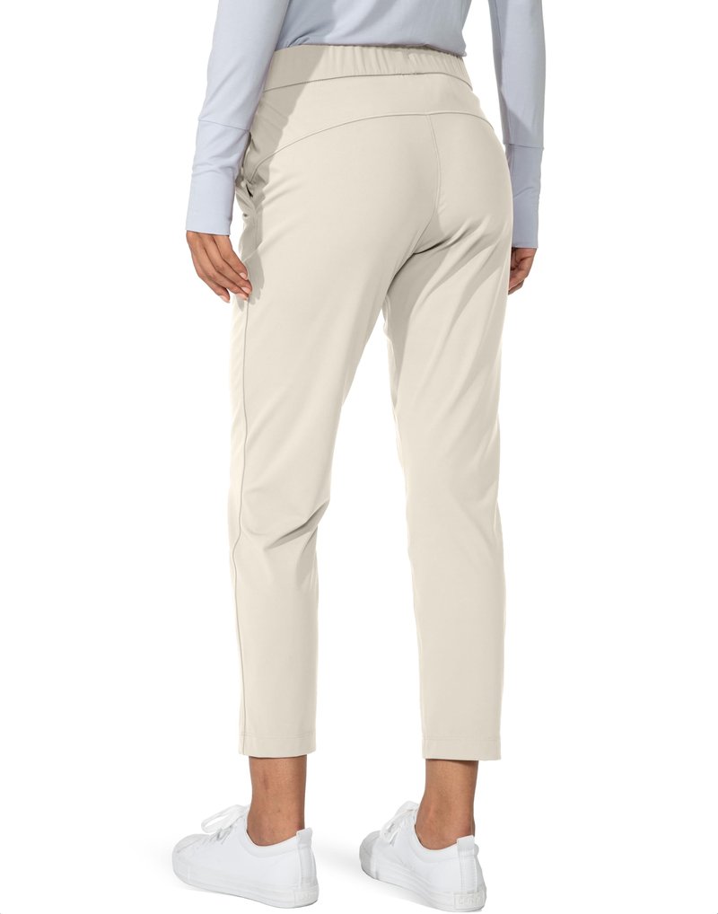 G Gradual Women's Pants with Deep Pockets 7/8 Stretch Sweatpants for Women Athletic, Golf, Lounge, Work (Light Khaki, XX-Large)