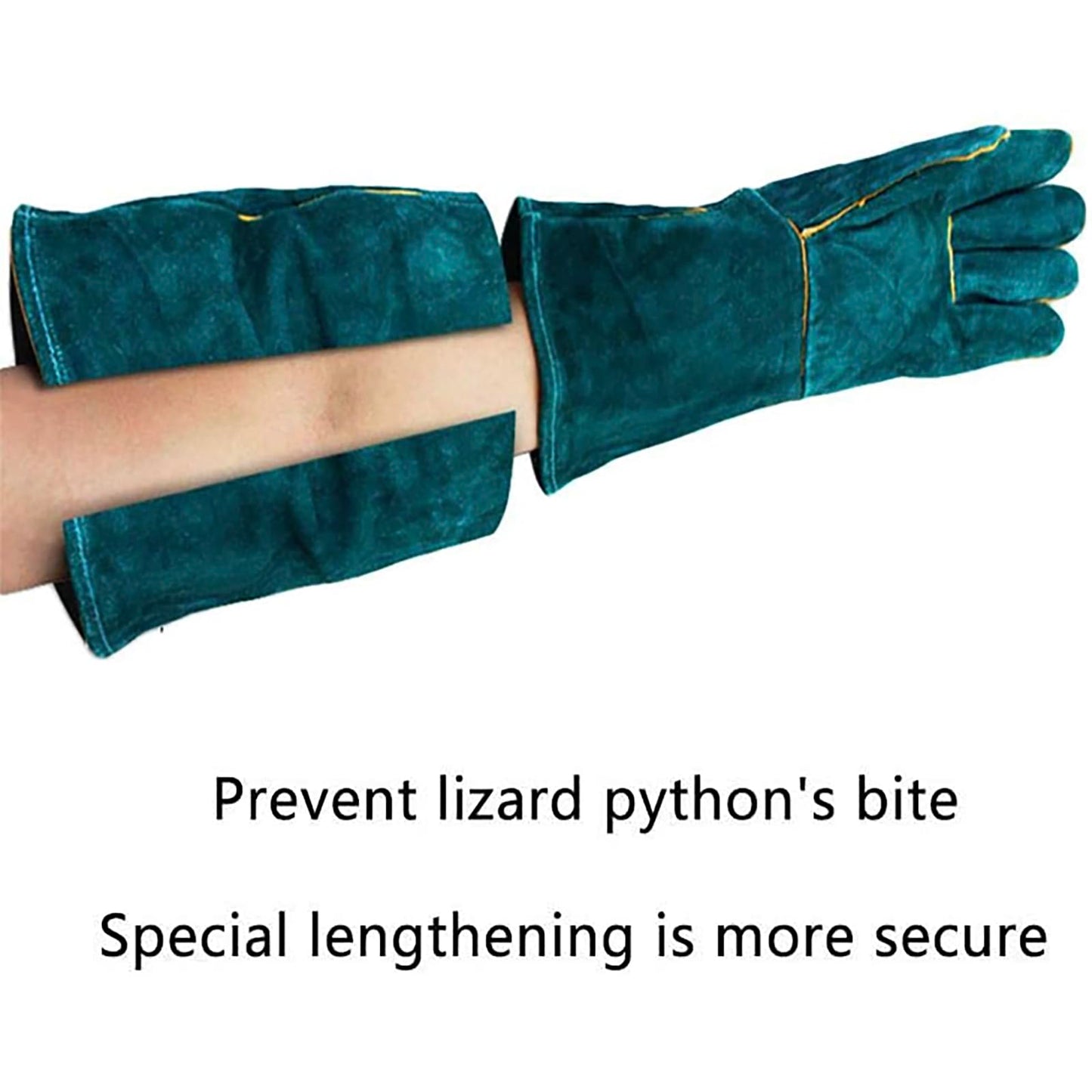 FIPASEN Animal Handling Gloves Bite Resistant, 23.6'' Anti Scratch Gloves for Cats, Multipurpose Bite Proof Leather Pet Gloves for Grabbing Cat Reptile Puppy Bird Poultry or Gardening Welding