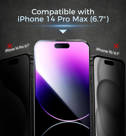 MAGIC JOHN 3rd Gen Upgraded for iPhone 16ProMax Privacy Screen Protector 6.9 Inch,25°Anti-Spy Screen,Shockproof Tempered Glass,Auto Dust-Removal,Bubble Free,Easy Installation,2 Pack