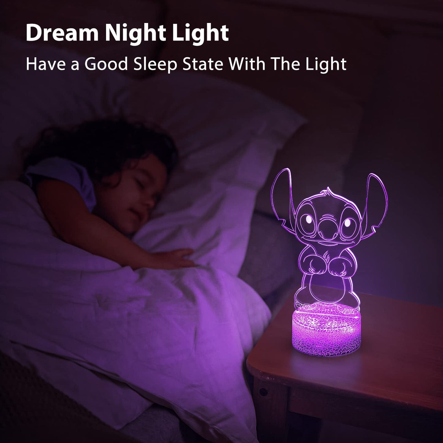 Hoofun Stitch Lamp: 3D Illusion Night Light with Touch & Remote Control, 16 Colours Anime Desk Lamp, Gifts for Girls, Kids Room Decor, Stitch Merch Stuff for Birthday Christmas Holidays